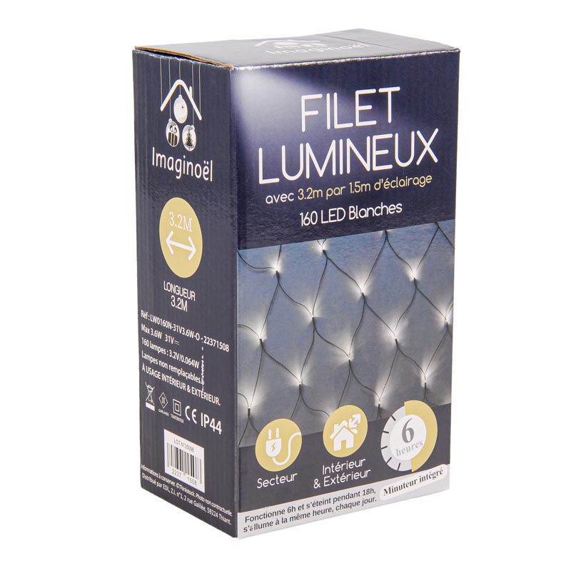 Guirlande Filet Lumineux Led Blanc Blanc L Incroyable